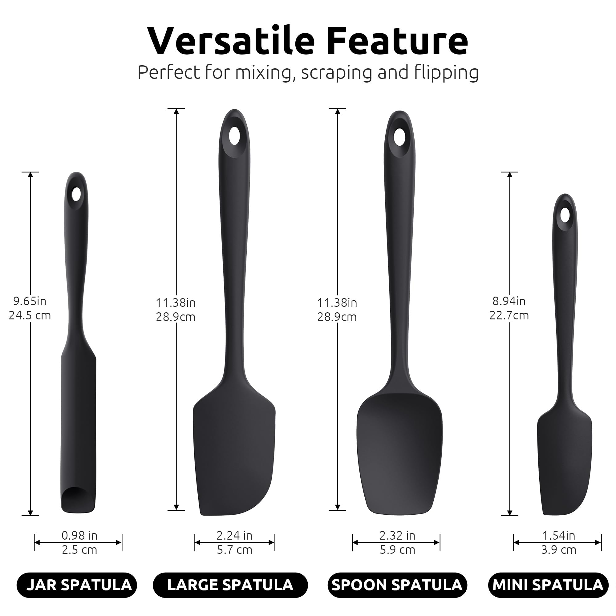 U-Taste heavy-duty core spatula with reinforced grip for thick dough.