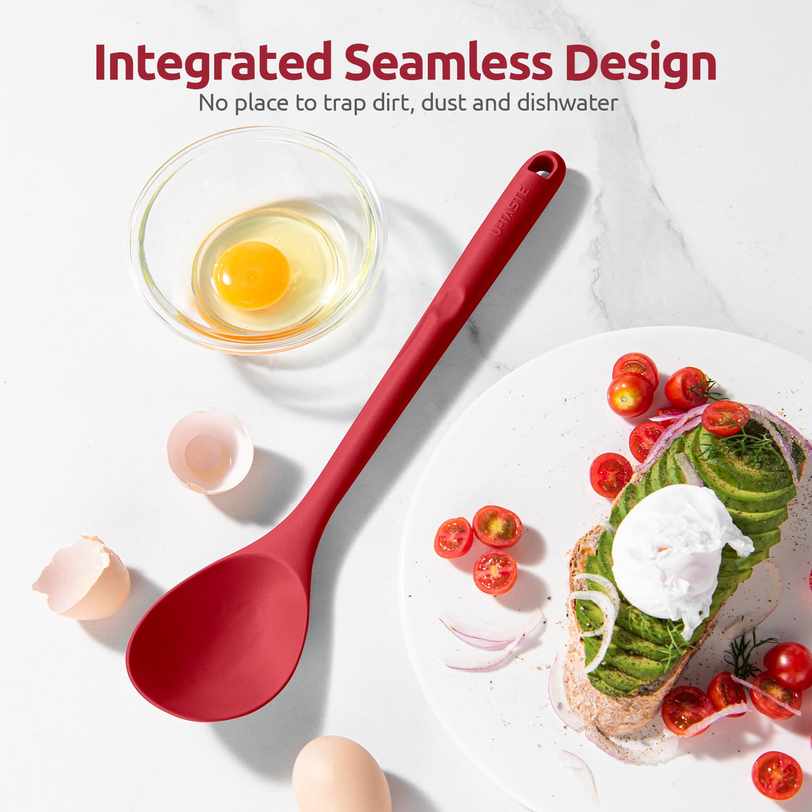 U-Taste long-handle spoon keeps hands away from heat