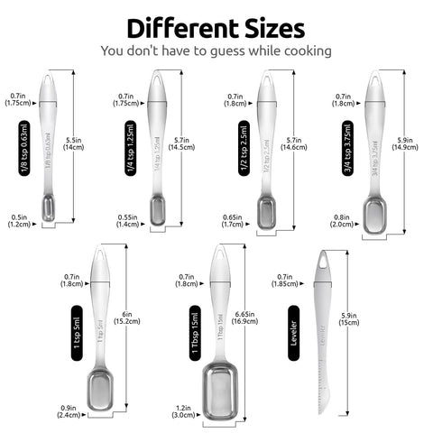 U-Taste narrow square measuring spoon 1/4tsp with engraved measurements for consistency.