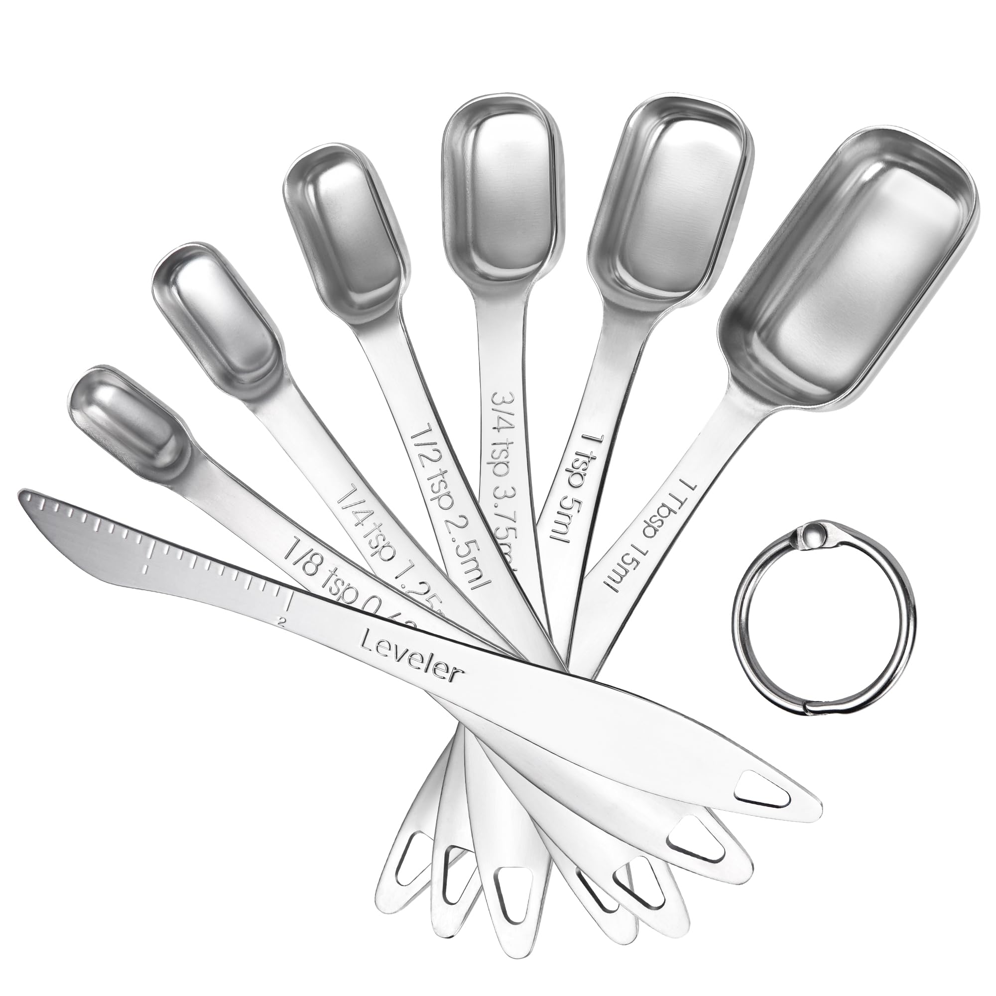 U-Taste narrow square measuring spoon 1/8tsp with leveler for precise baking.