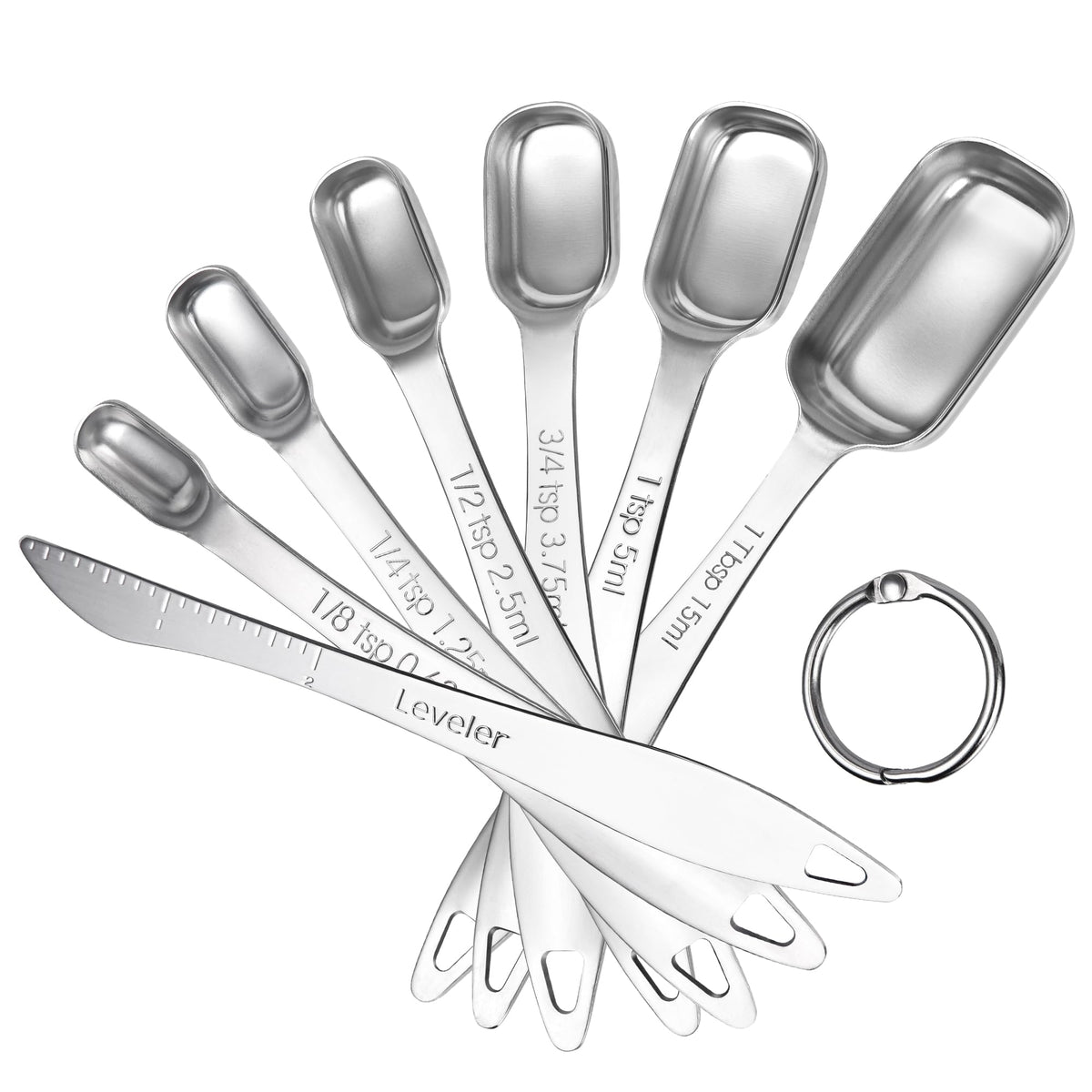 U-Taste narrow square measuring spoon 1/8tsp with leveler for precise baking.