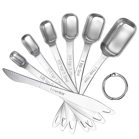 U-Taste narrow square measuring spoon 1/8tsp with leveler for precise baking.