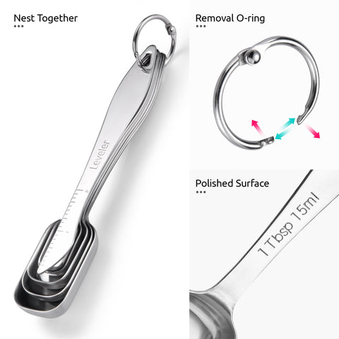 U-Taste narrow square measuring spoon 1tbsp with leveler for level portions.