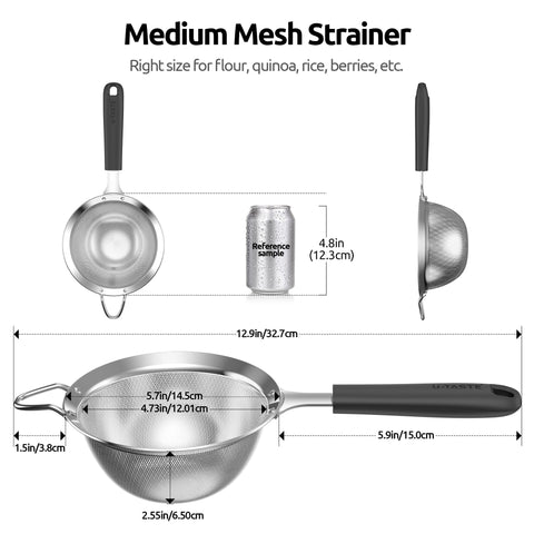 U-Taste rice strainer 30-mesh deep bowl reduces spills during grain rinsing
