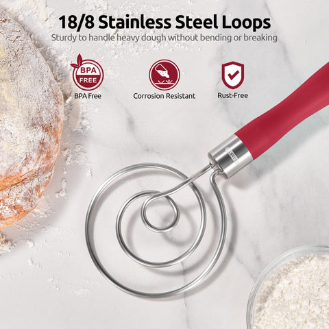 U-Taste silicone handle and stainless ring offer comfortable, non-slip grip