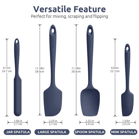 U-Taste silicone spatula with flexible head designed to reach bowl corners.