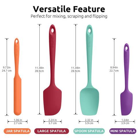 U-Taste silicone spatula with flexible tip reaches corners for thorough scraping