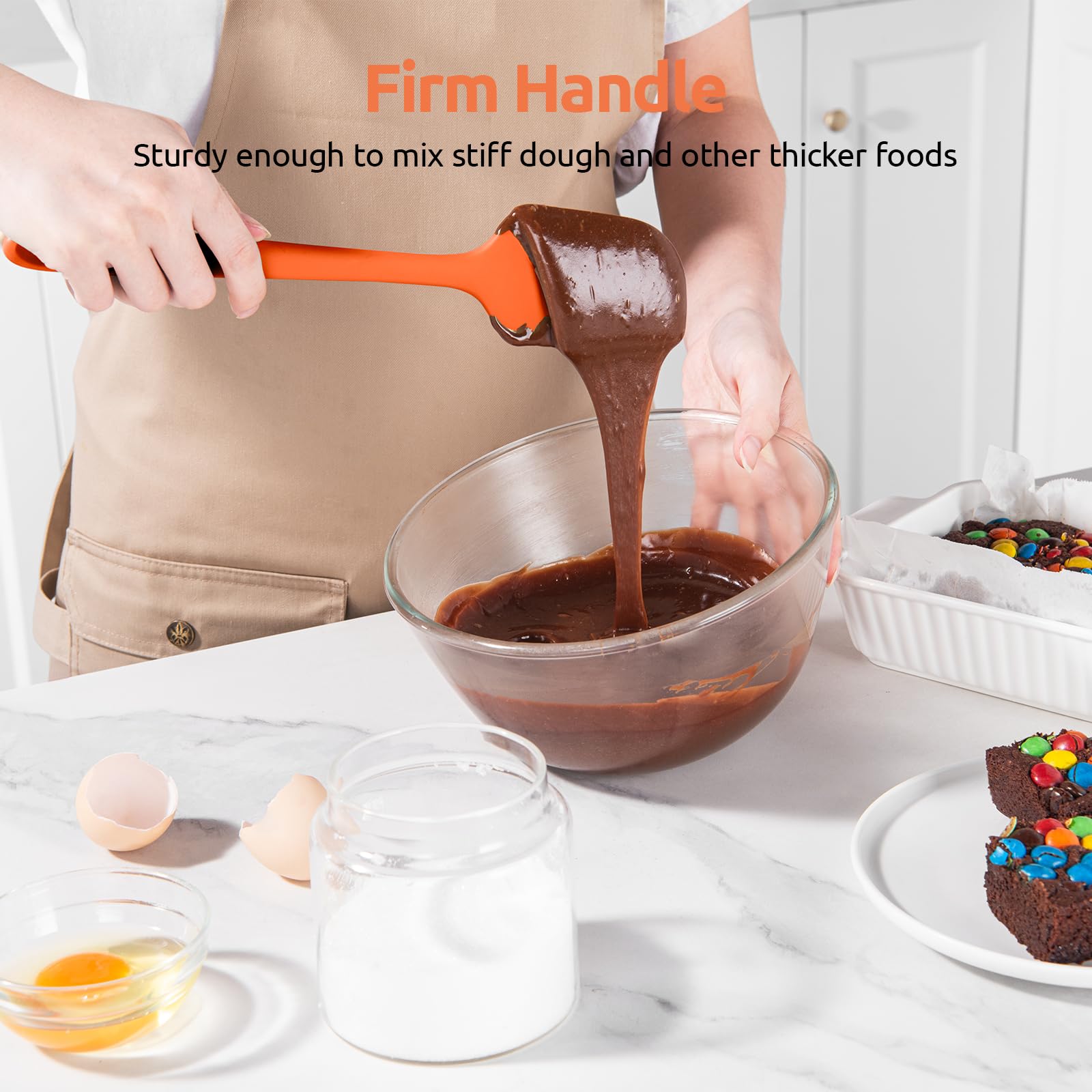U-Taste spatula set shown with dishwasher-safe, easy-clean design.