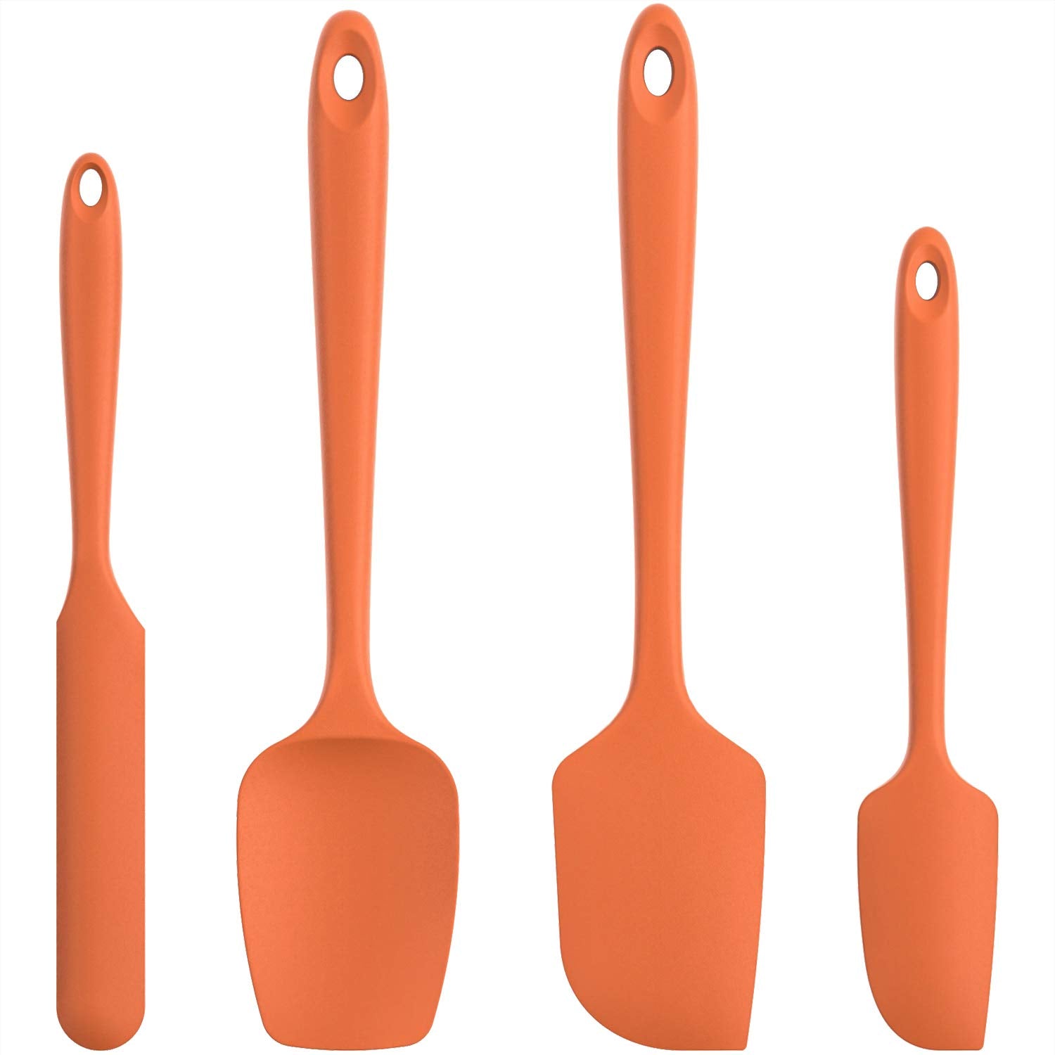 U-Taste orange jar spatula showcasing 600°F heat resistance for high-heat cooking.