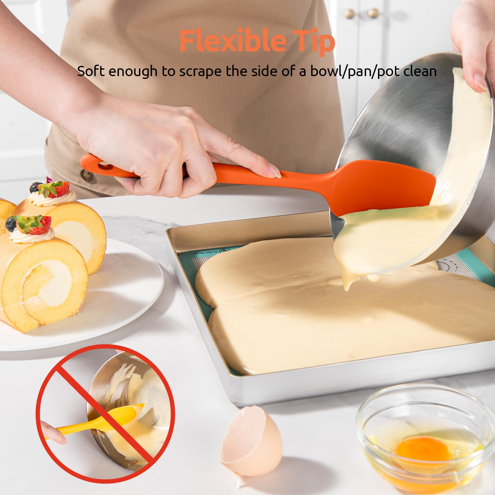 U-Taste orange mini spatula great for small bowls and tight spaces.