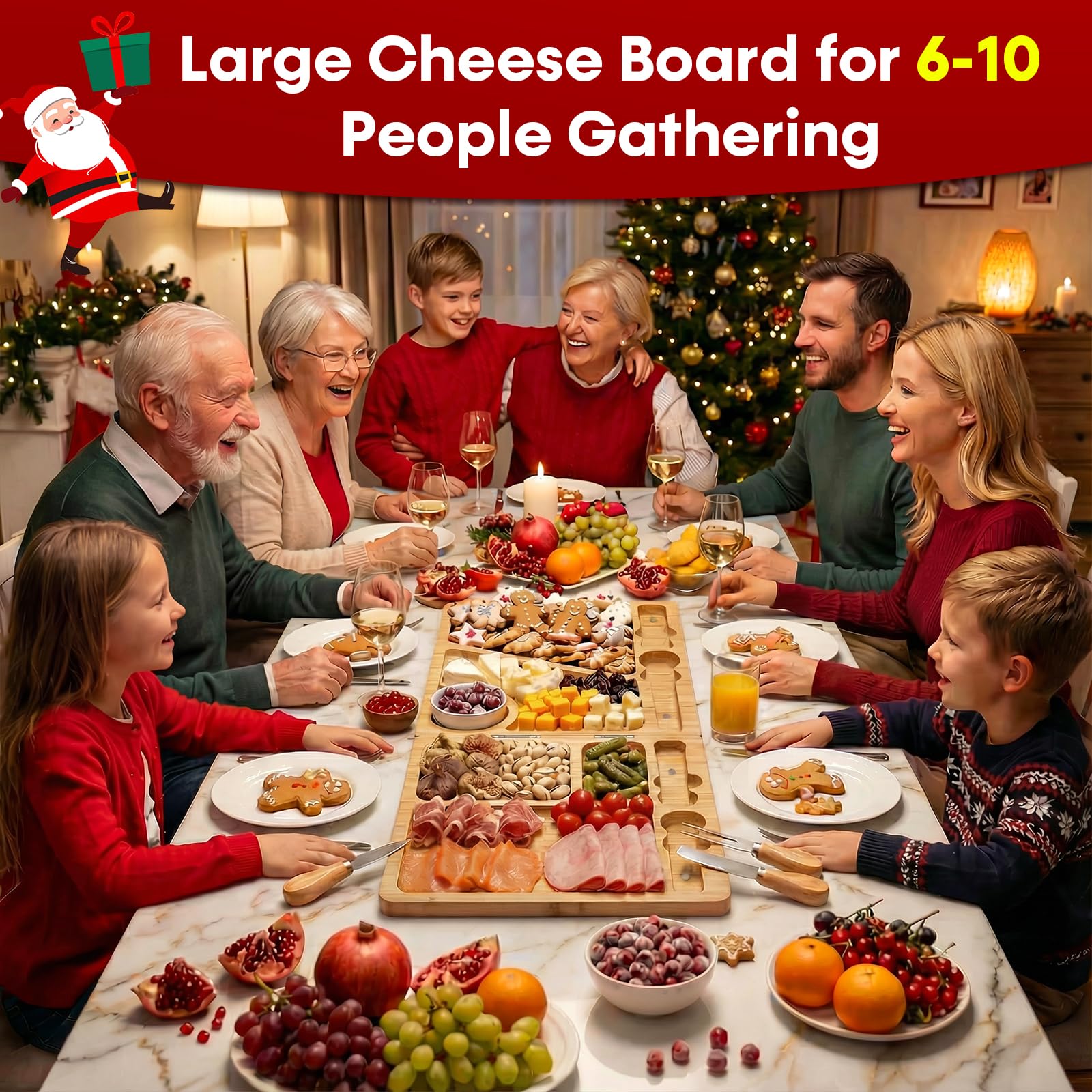 UTCG Charcuterie Board with knife set included for easy serving.