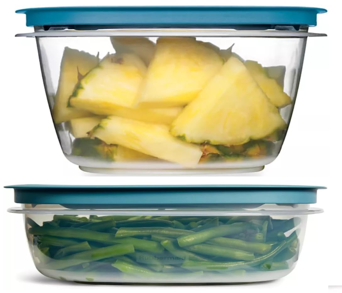 Utensilux 9-cup teal container with leak-proof lid for meal prep.
