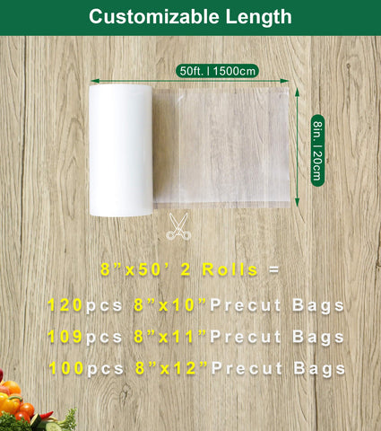 UTILIMATES vacuum seal bags compatible with most brands for versatile food storage.