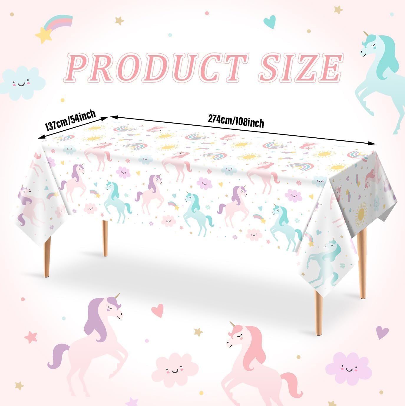 Utolily pastel unicorns and rainbows add whimsical charm to any party.