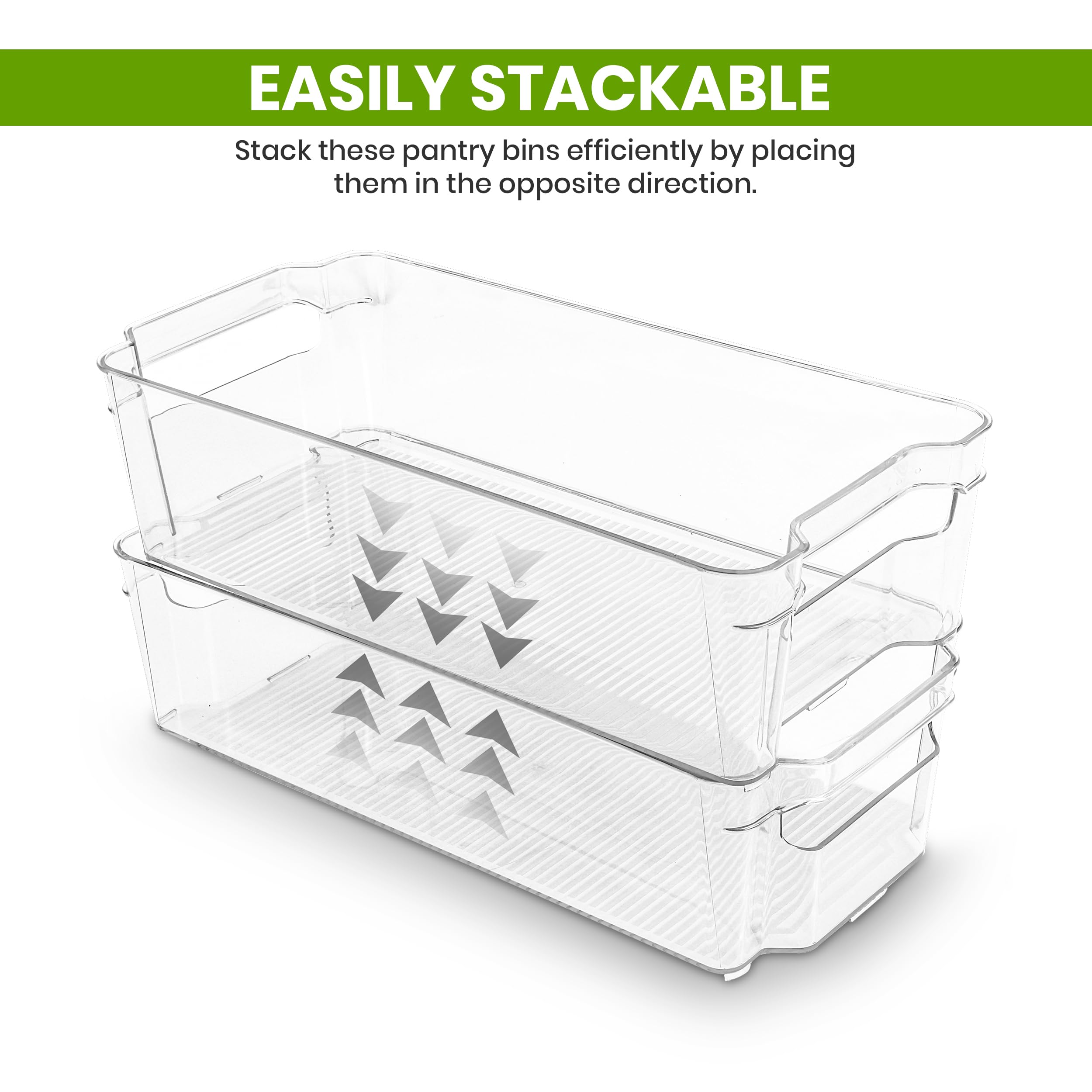 Utopia Home durable plastic storage bin for long-lasting pantry organization.