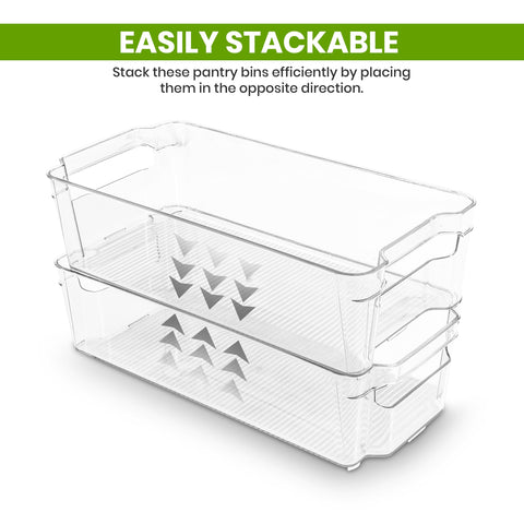 Utopia Home durable plastic storage bin for long-lasting pantry organization.