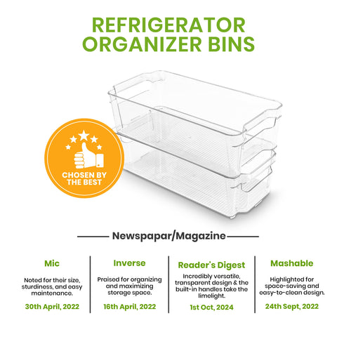Utopia Home fridge bin for countertop use, enhances visibility and access.