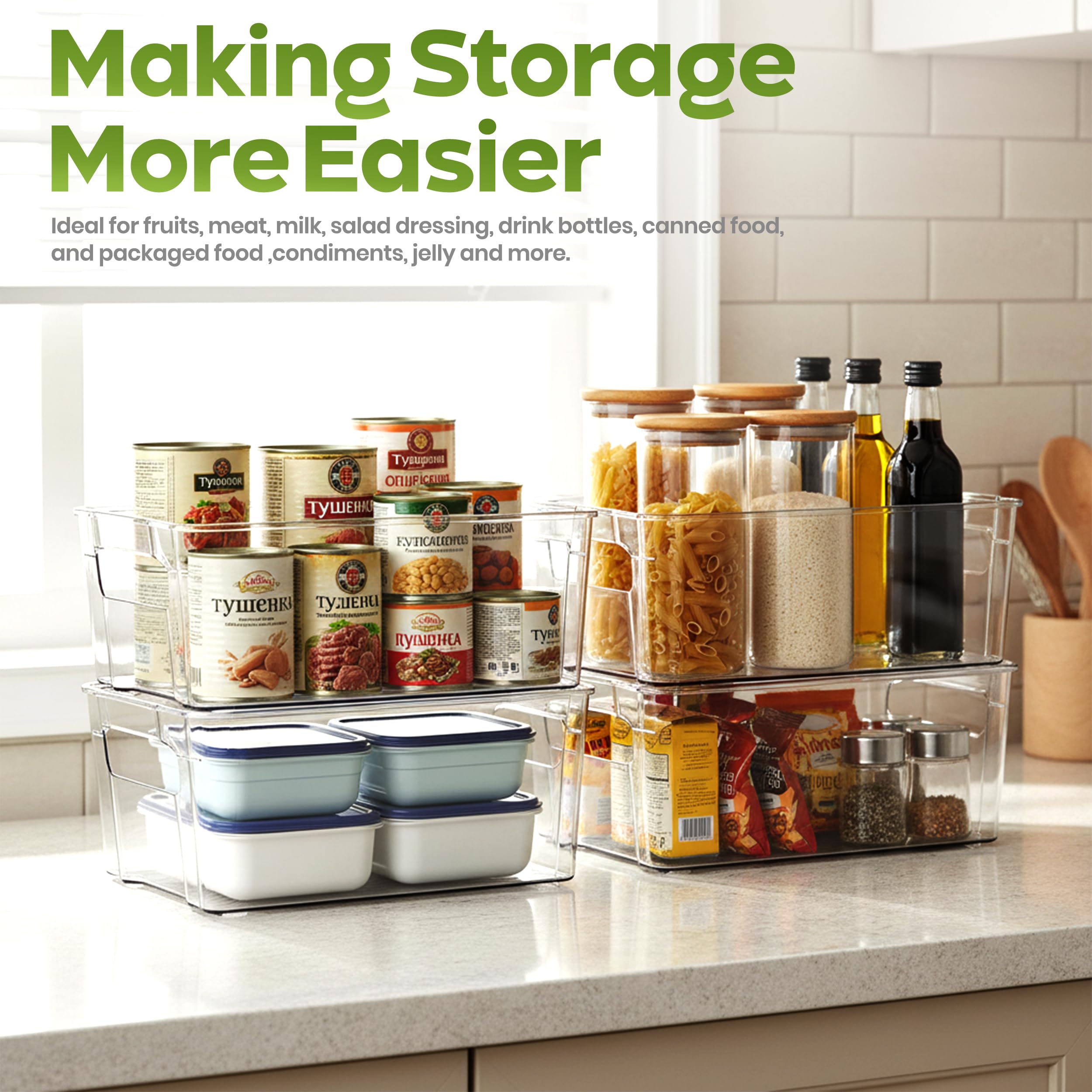 Utopia Home kitchen storage drawer bin helps organized cabinet shelving.