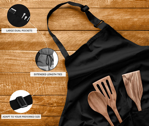 Utopia Kitchen waterdrop resistant fabric protecting clothes from light spills during cooking.