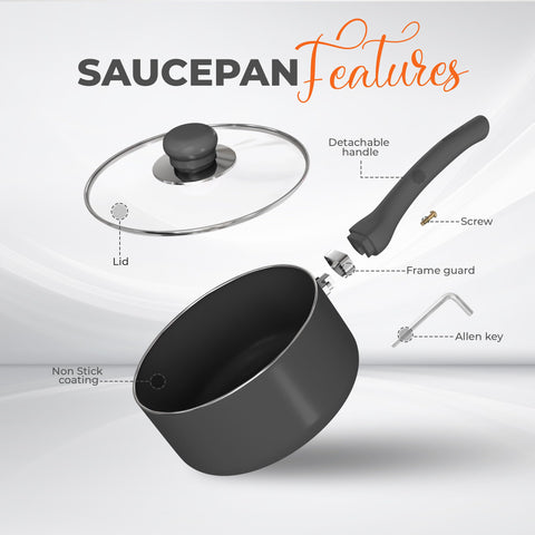 Utopia Kitchen 2-layer-nonstick saucepan ensures easy food release and quick cleanup.