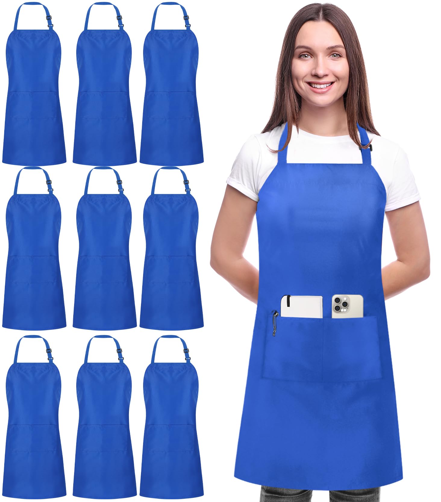 Utopia Kitchen bib apron front view highlighting versatile unisex fit for home cooks.