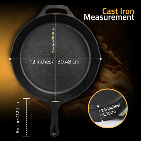 Utopia Kitchen 12-inch skillet handle closeup for comfortable grip