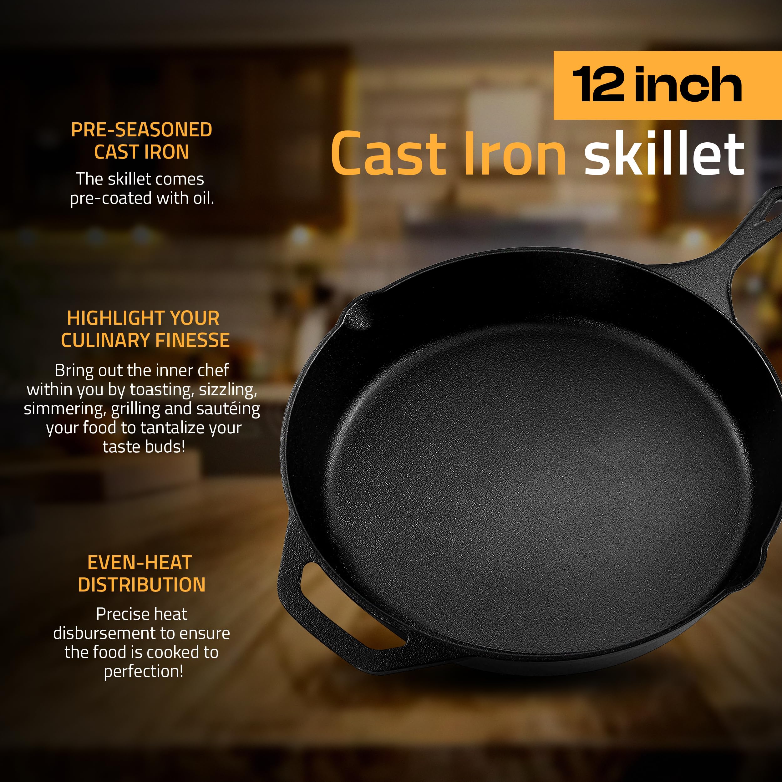 Utopia Kitchen 12-inch skillet ready for oven use