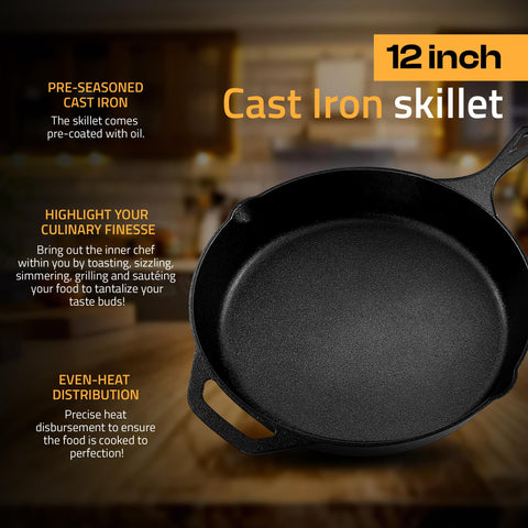 Utopia Kitchen 12-inch skillet ready for oven use