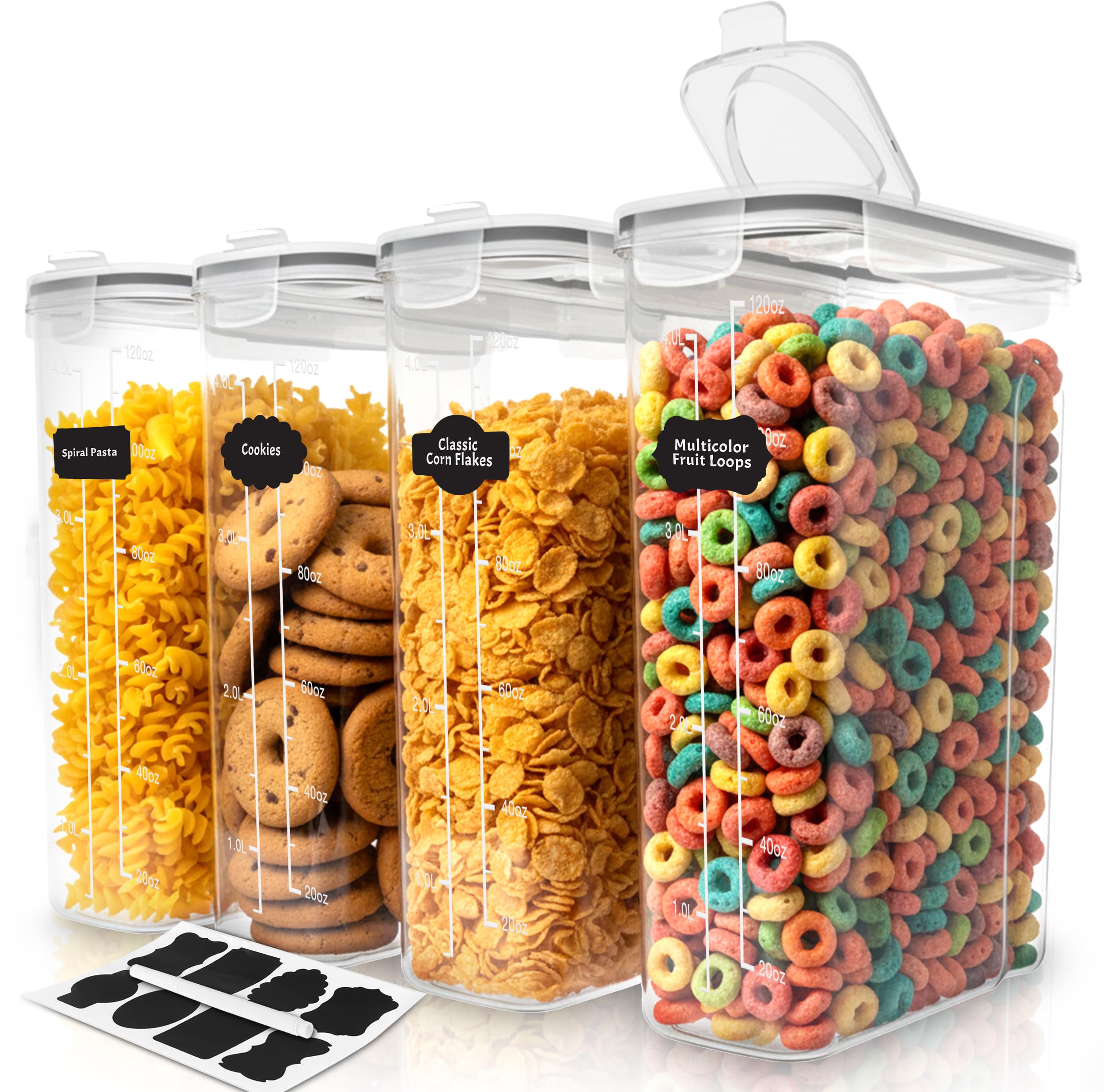 Utopia Kitchen cereal containers with pour spout for easy serving
