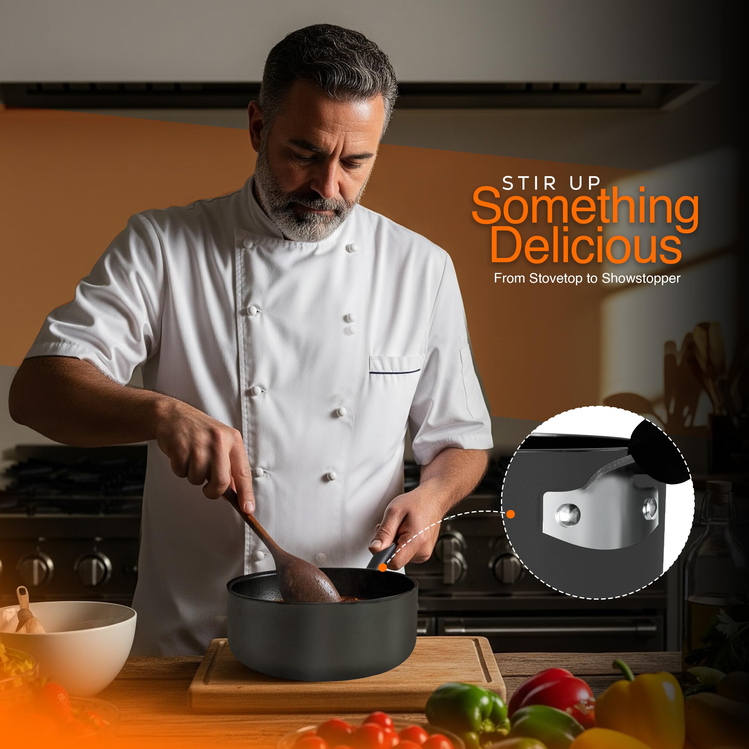 Utopia Kitchen comfortable grip handle for safe stirring