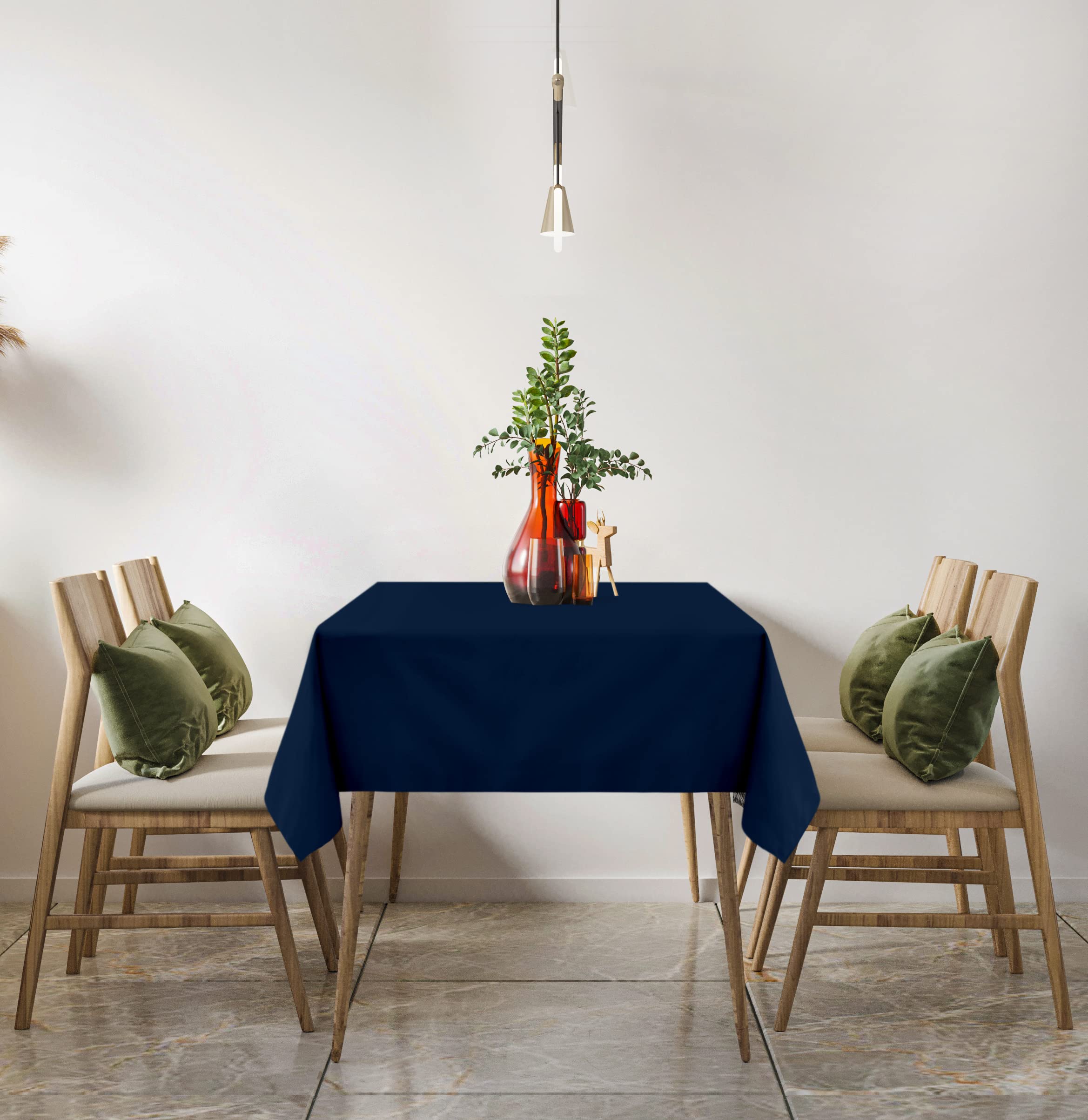 Elegant navy Utopia Kitchen rectangle table cloth enhances decor