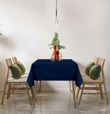 Elegant navy Utopia Kitchen rectangle table cloth enhances decor
