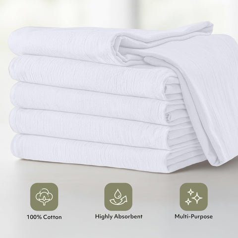 Utopia Kitchen flour sack towel drying hands after washing dishes