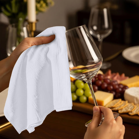 Utopia Kitchen towel used for multiple kitchen tasks in a bright setup