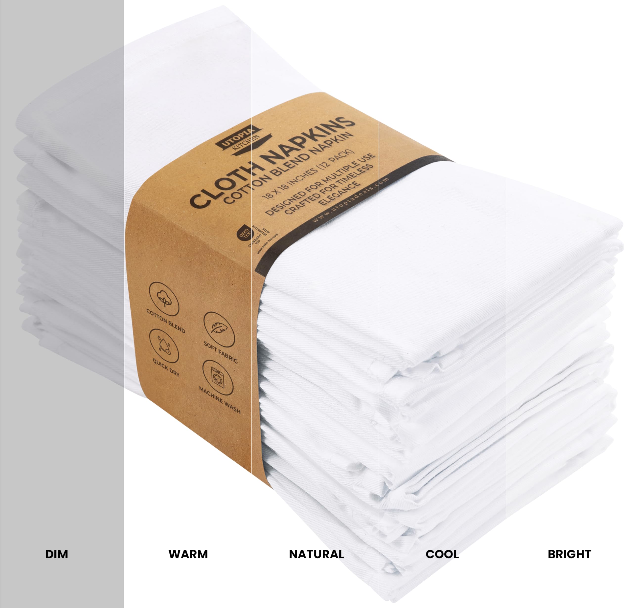 Utopia Kitchen machine-washable napkins preserve color after cycles