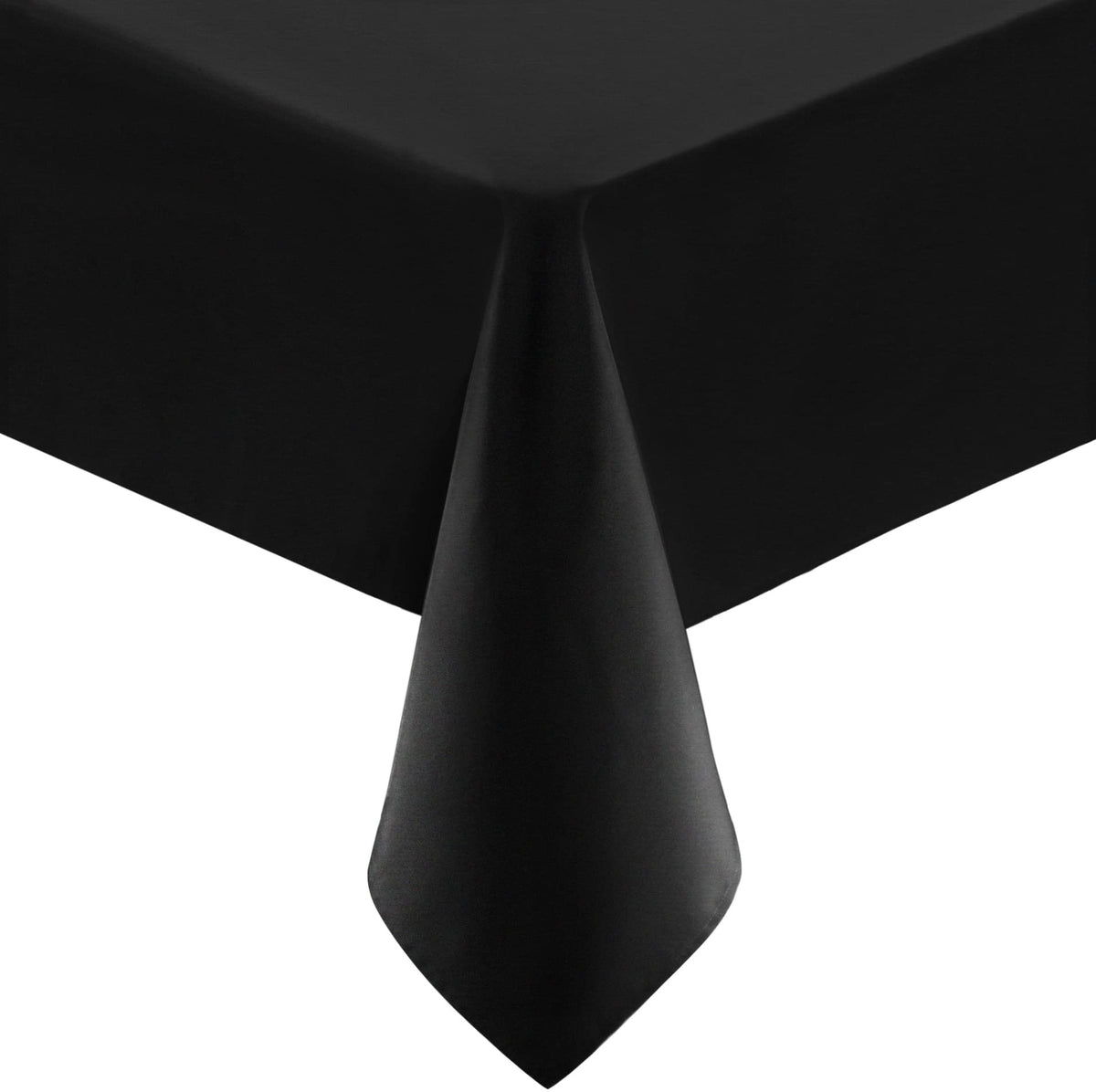Utopia Kitchen rectangle table cloth close-up showing smooth fabric and black color
