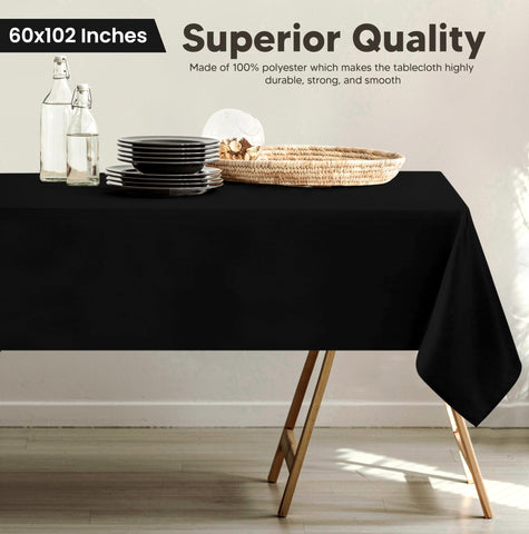 Utopia Kitchen rectangle table cloth on a dining table for family meals