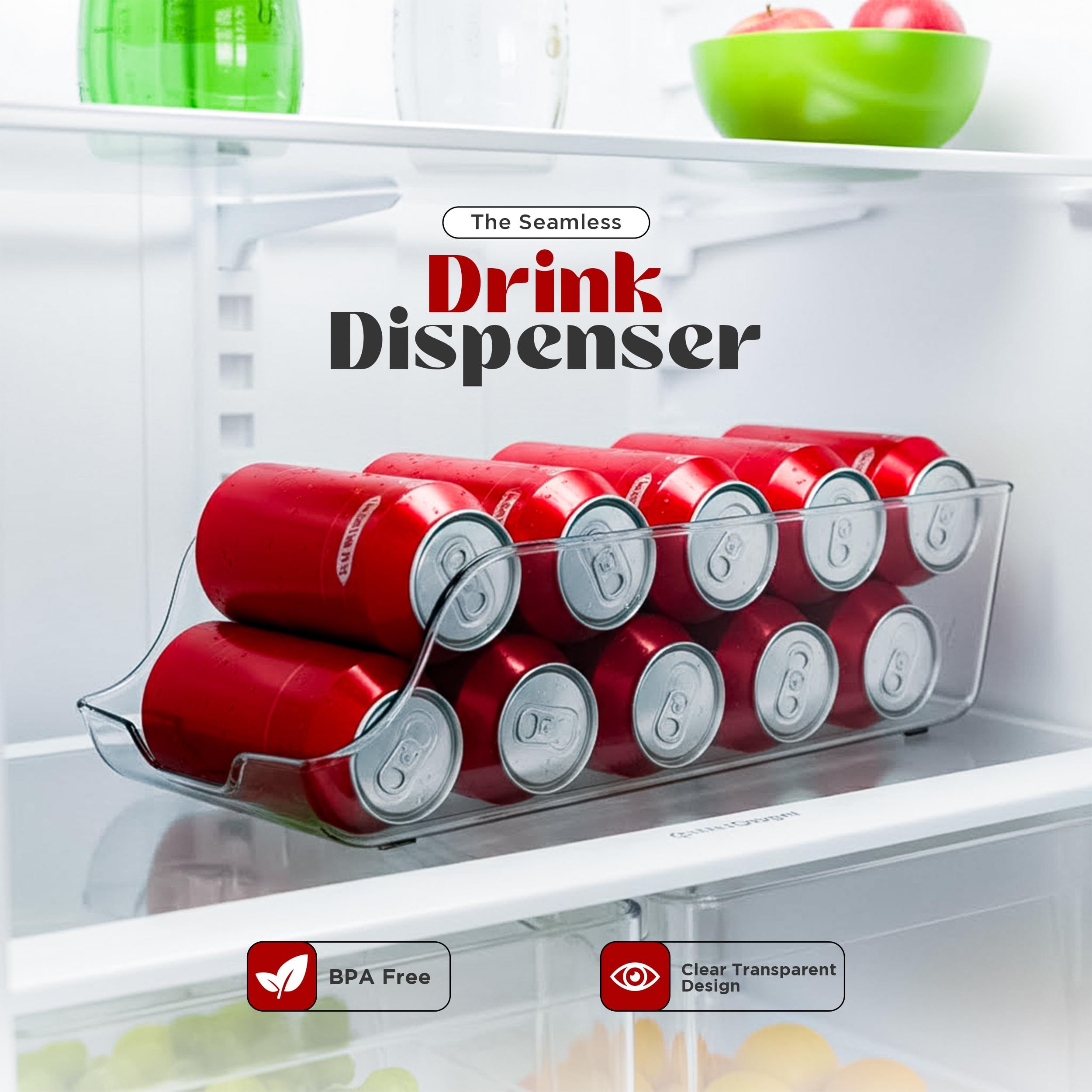 Utopia Kitchen stackable can organizer increases storage in fridge and pantry.