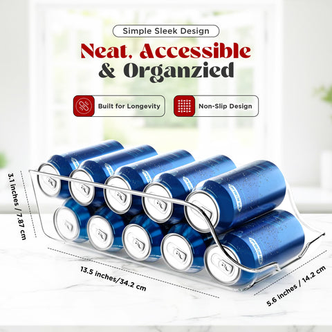 Utopia Kitchen can organizer with two layers design enables efficient stacking and easy access.