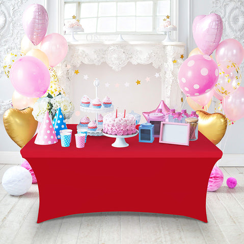 Utopia Kitchen spandex tablecloth stain and scratch resistant red