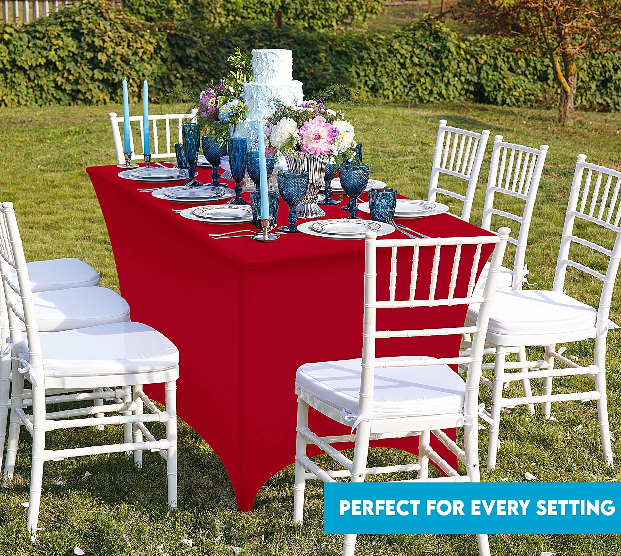 Utopia Kitchen spandex tablecloth secure-fit design prevents slipping