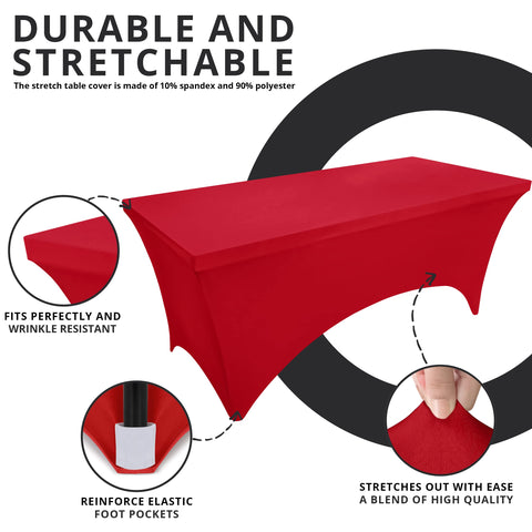 Utopia Kitchen spandex tablecloth easy-care red machine washable