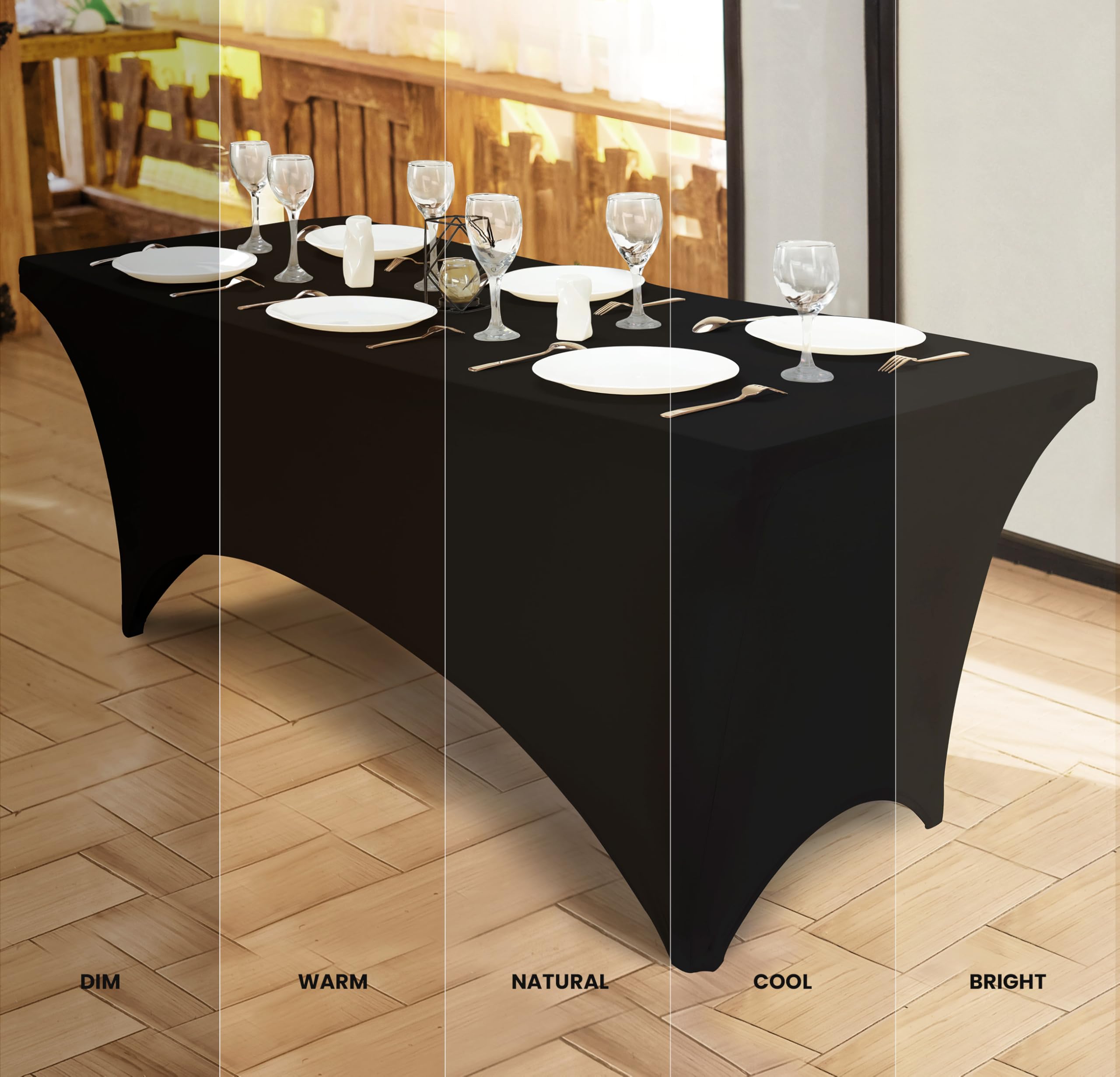 Utopia Kitchen wrinkle-resistant tablecloth keeps a crisp professional look