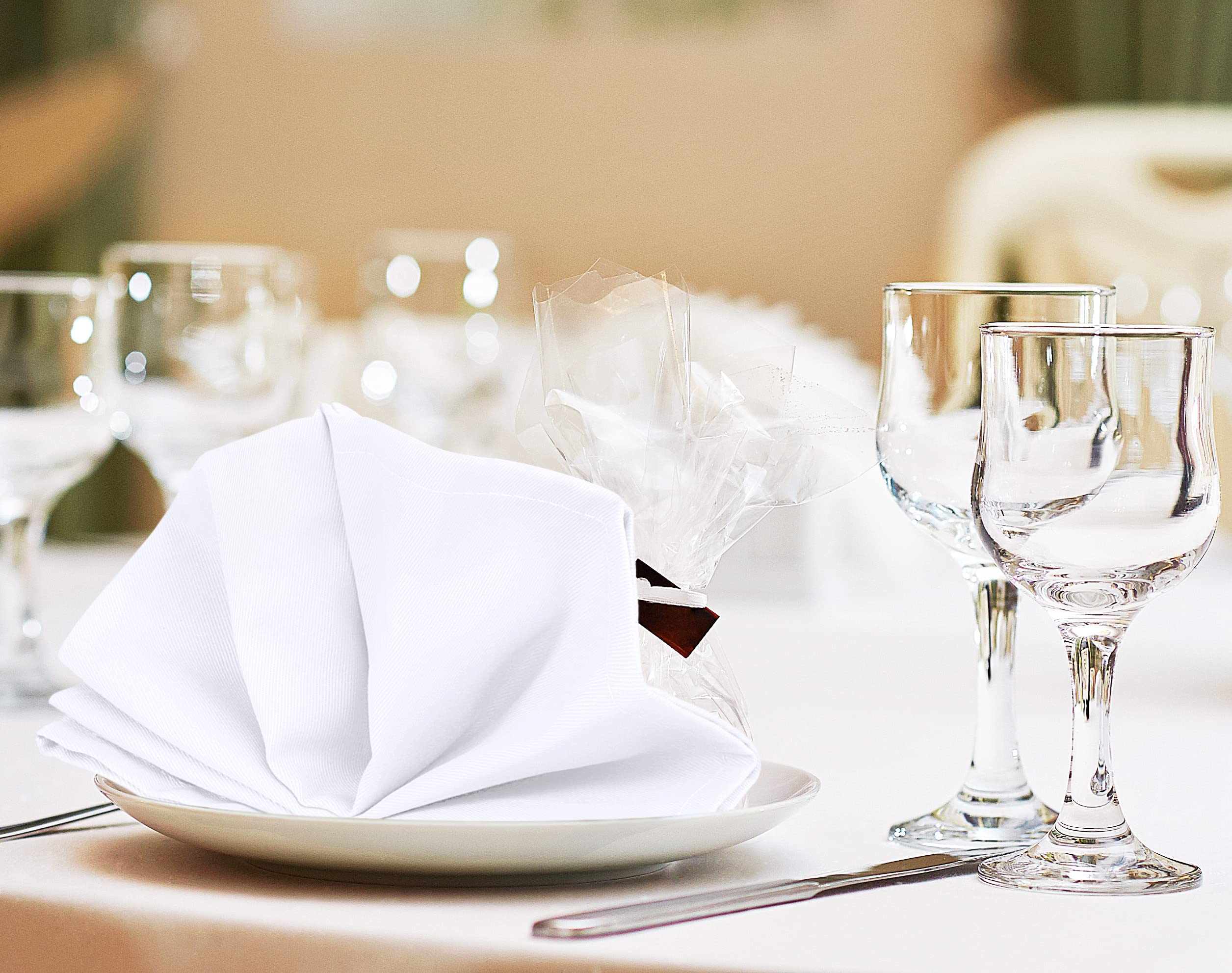 Utopia Kitchen white poly-cotton blend fabric offers durability and softness