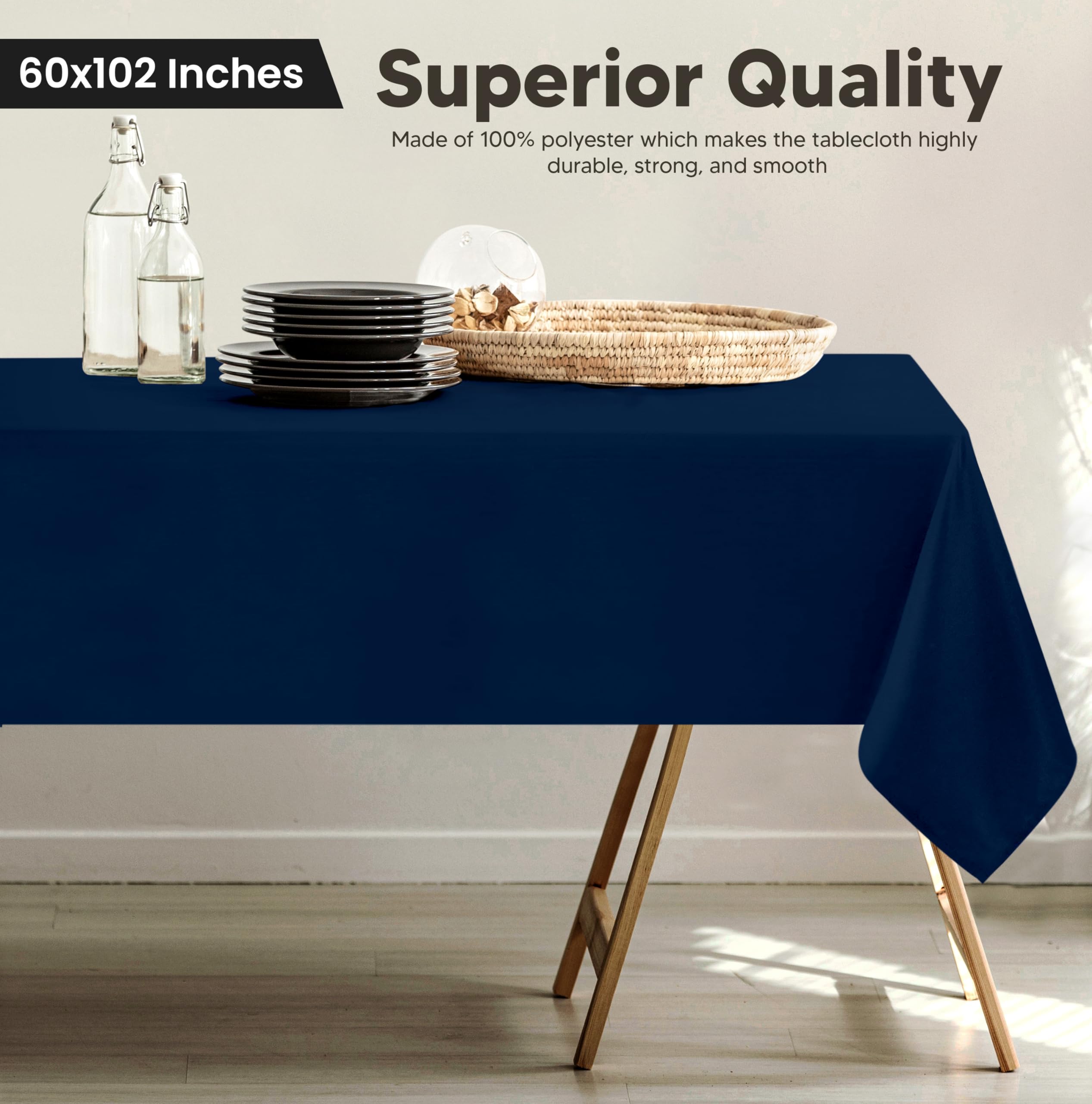 Wrinkle-free finish texture of Utopia Kitchen table cloth