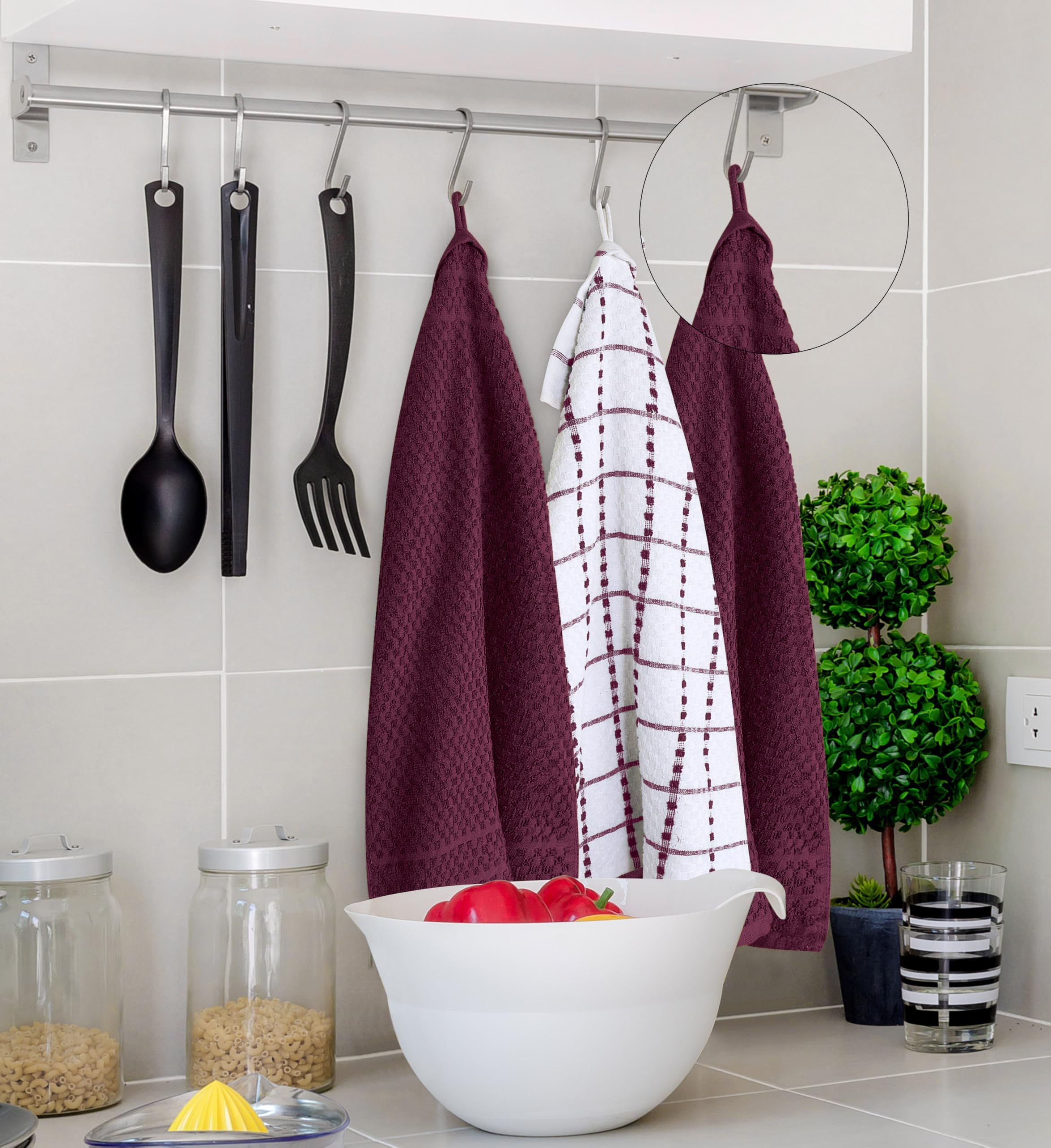 Utopia Towels in action during dish drying and quick wipe-downs.