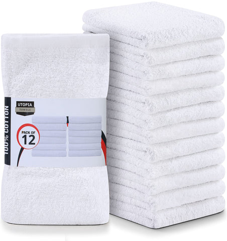 Utopia Towels kitchen bar mop pack of 12, highly absorbent for quick spills.