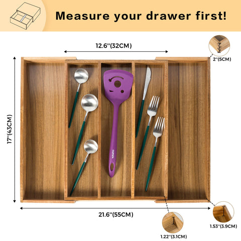 Utoplike Acacia organizer knife-slot design keeps blades safely organized