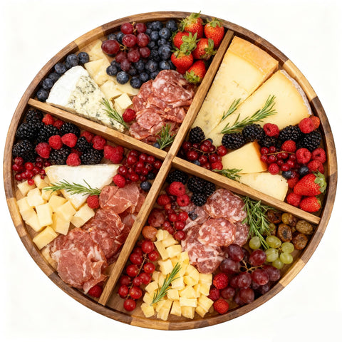 Utoplike acacia wood serving tray with 23.6 inch diameter for sharing snacks