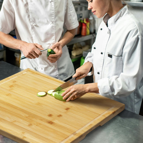 Utoplike bamboo cutting board serving tray for cheese and bread